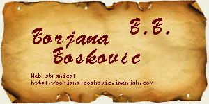 Borjana Bošković vizit kartica